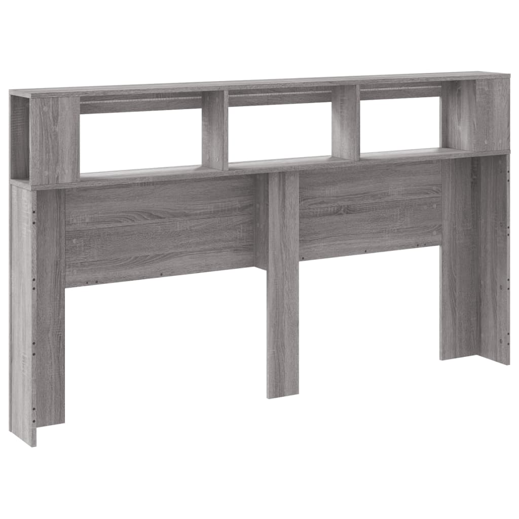 Sengegavl Med Led Grå Sonoma 180X18,5X103,5 Cm Konstruert Tre