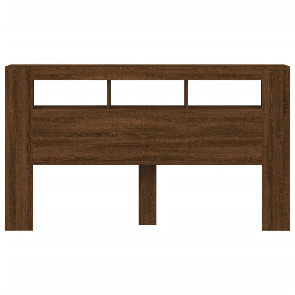 Sengegavl Med Led Brun Eik 180X18,5X103,5 Cm Konstruert Tre