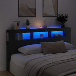 Sengegavl Med Led Svart 200X18,5X103,5 Cm Konstruert Tre