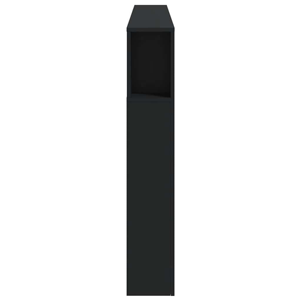 Sengegavl Med Led Svart 200X18,5X103,5 Cm Konstruert Tre