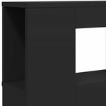 Sengegavl Med Led Svart 200X18,5X103,5 Cm Konstruert Tre