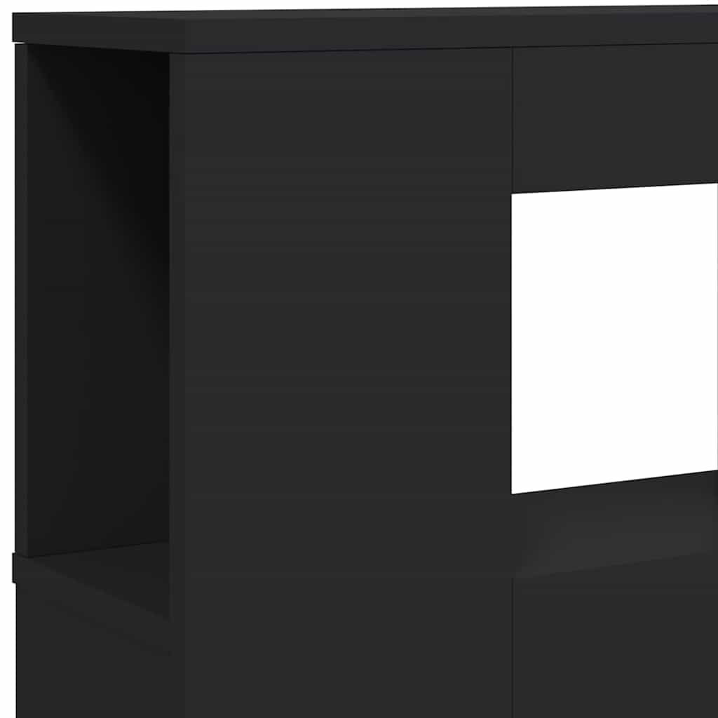 Sengegavl Med Led Svart 200X18,5X103,5 Cm Konstruert Tre