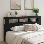 Sengegavl Med Led Svart 200X18,5X103,5 Cm Konstruert Tre