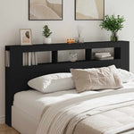 Sengegavl Med Led Svart 200X18,5X103,5 Cm Konstruert Tre