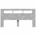 Sengegavl Med Led Betonggrå 200X18,5X103,5 Cm Konstruert Tre
