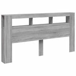 Sengegavl Med Led Grå Sonoma 200X18,5X103,5 Cm Konstruert Tre
