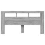 Sengegavl Med Led Grå Sonoma 200X18,5X103,5 Cm Konstruert Tre