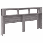 Sengegavl Med Led Grå Sonoma 200X18,5X103,5 Cm Konstruert Tre