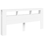 Sengegavl Med Led Hvit 220X18,5X103,5 Cm Konstruert Tre