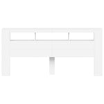 Sengegavl Med Led Hvit 220X18,5X103,5 Cm Konstruert Tre