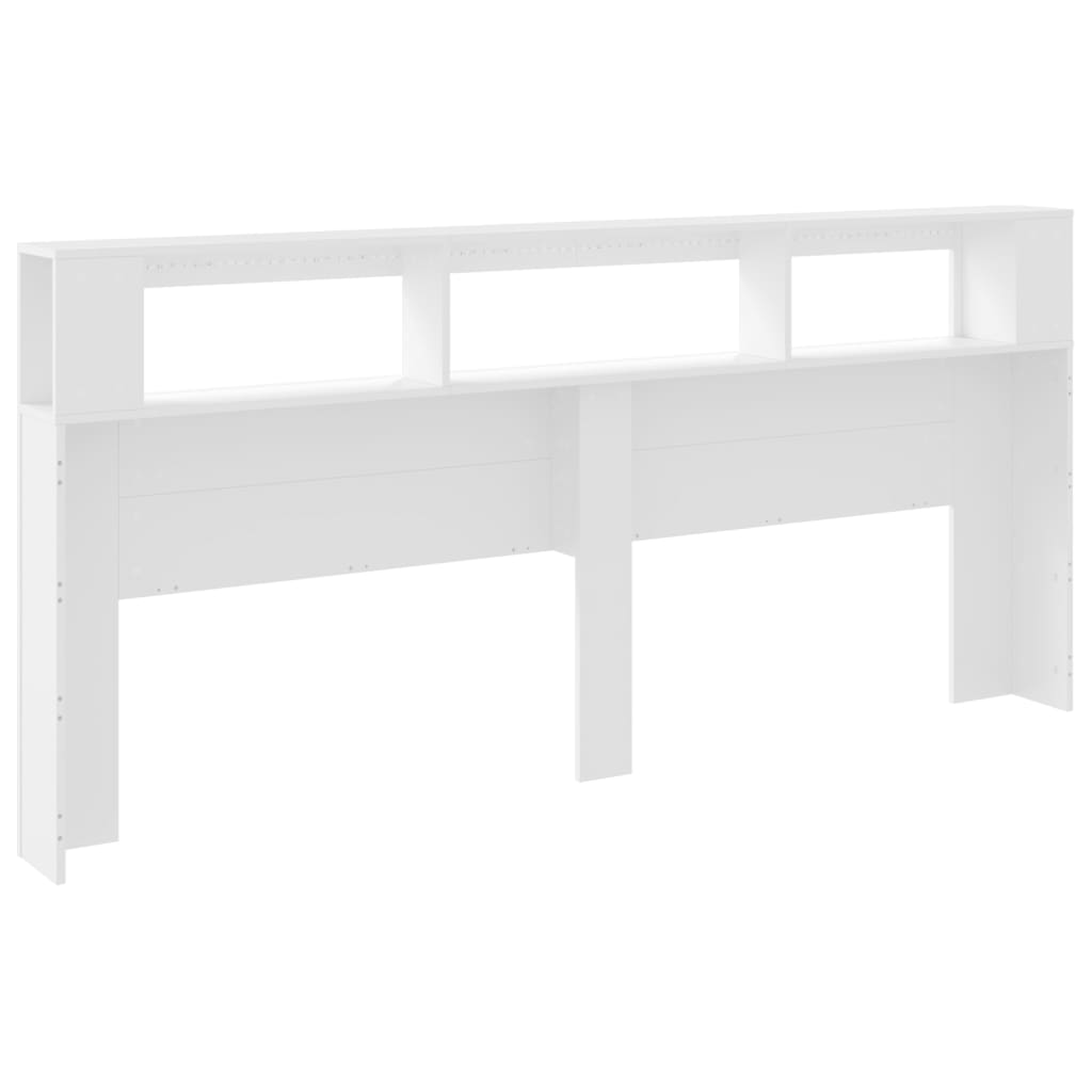 Sengegavl Med Led Hvit 220X18,5X103,5 Cm Konstruert Tre