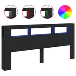 Sengegavl Med Led Svart 220X18,5X103,5 Cm Konstruert Tre