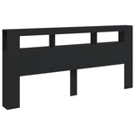 Sengegavl Med Led Svart 220X18,5X103,5 Cm Konstruert Tre