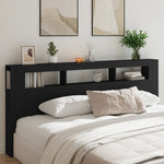 Sengegavl Med Led Svart 220X18,5X103,5 Cm Konstruert Tre