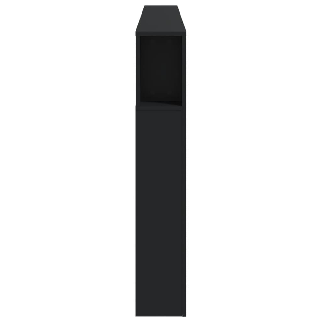 Sengegavl Med Led Svart 220X18,5X103,5 Cm Konstruert Tre