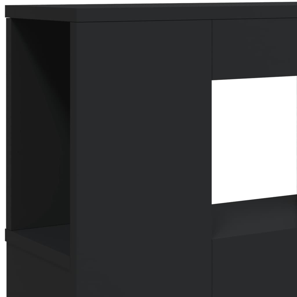 Sengegavl Med Led Svart 220X18,5X103,5 Cm Konstruert Tre