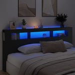 Sengegavl Med Led Svart 220X18,5X103,5 Cm Konstruert Tre