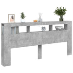 Sengegavl Med Led Betonggrå 220X18,5X103,5 Cm Konstruert Tre