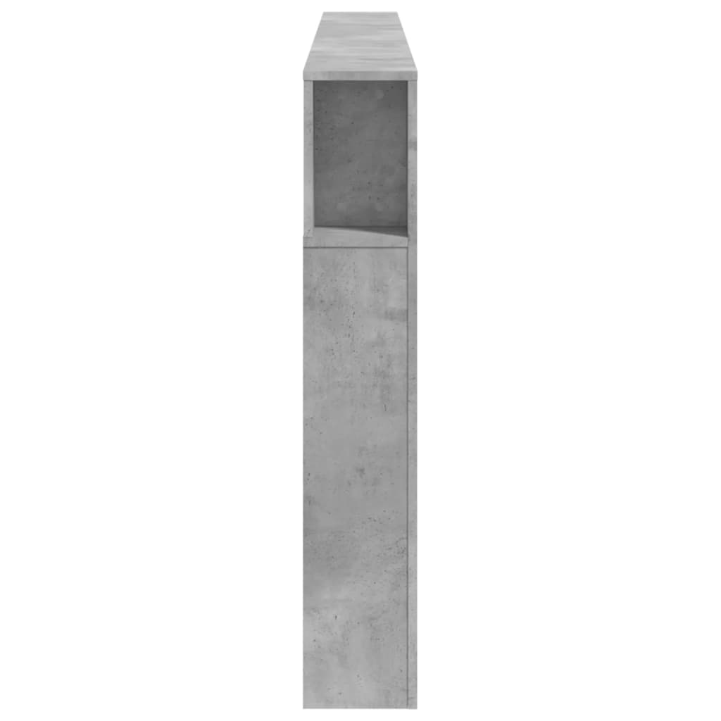 Sengegavl Med Led Betonggrå 220X18,5X103,5 Cm Konstruert Tre