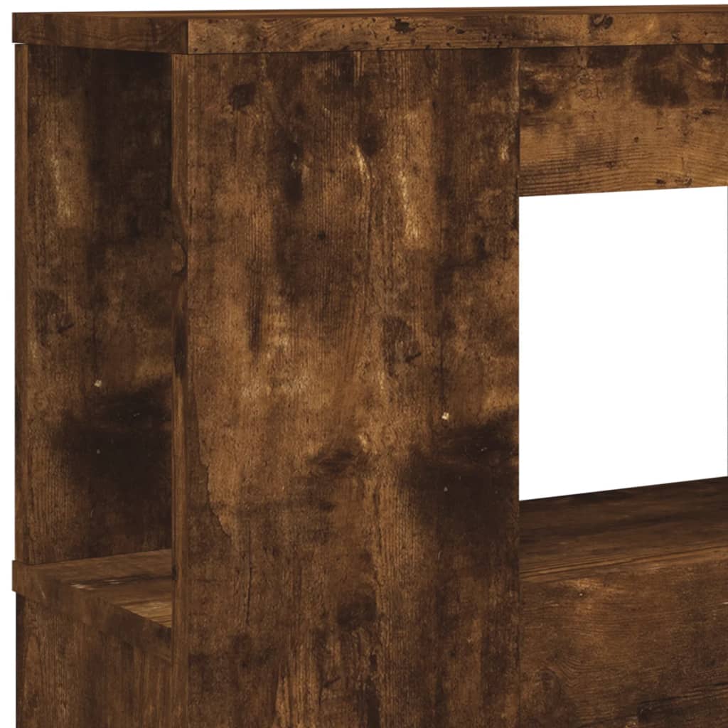 Sengegavl Med Led Røkt Eik 220X18,5X103,5 Cm Konstruert Tre