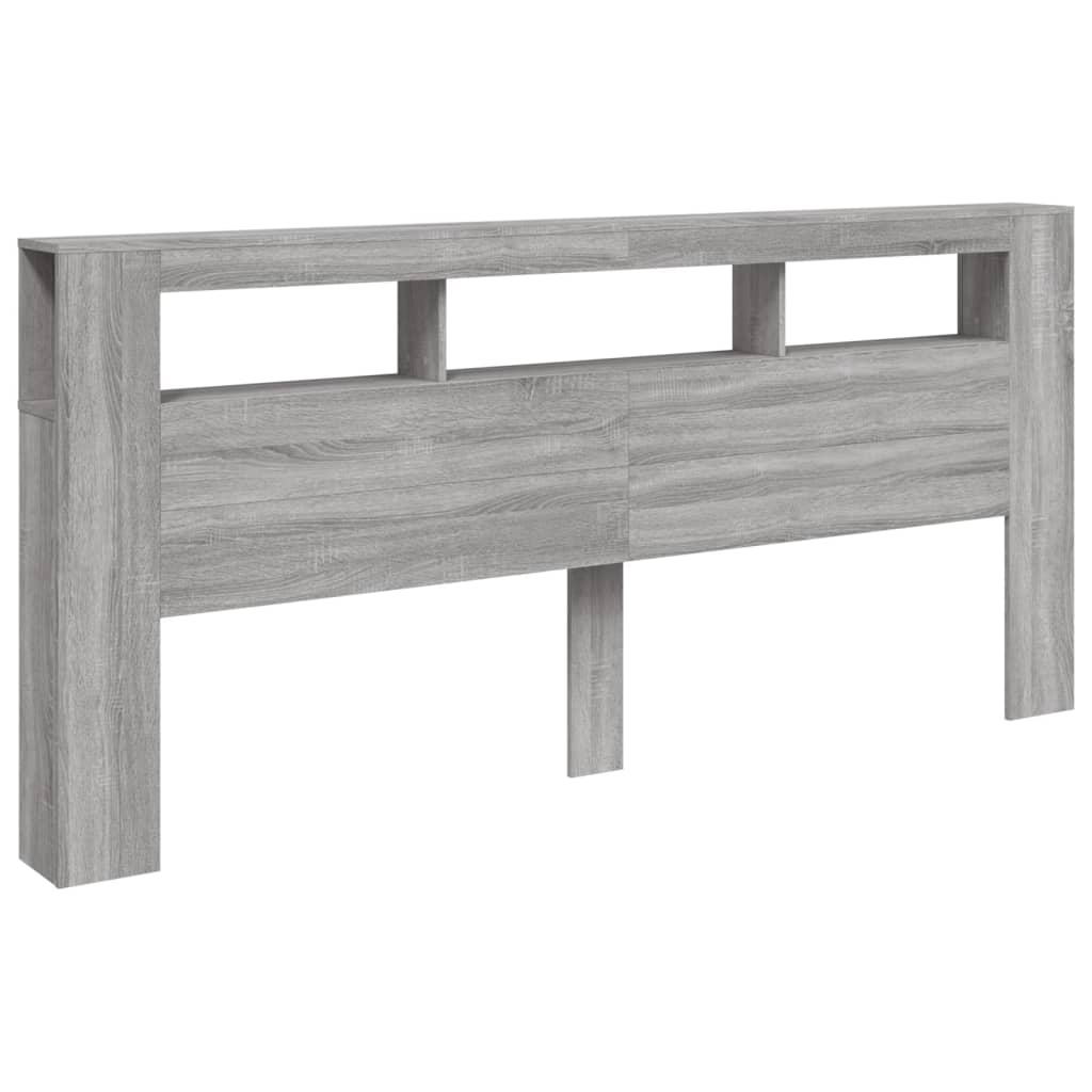 Sengegavl Med Led Grå Sonoma 220X18,5X103,5 Cm Konstruert Tre