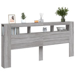 Sengegavl Med Led Grå Sonoma 220X18,5X103,5 Cm Konstruert Tre