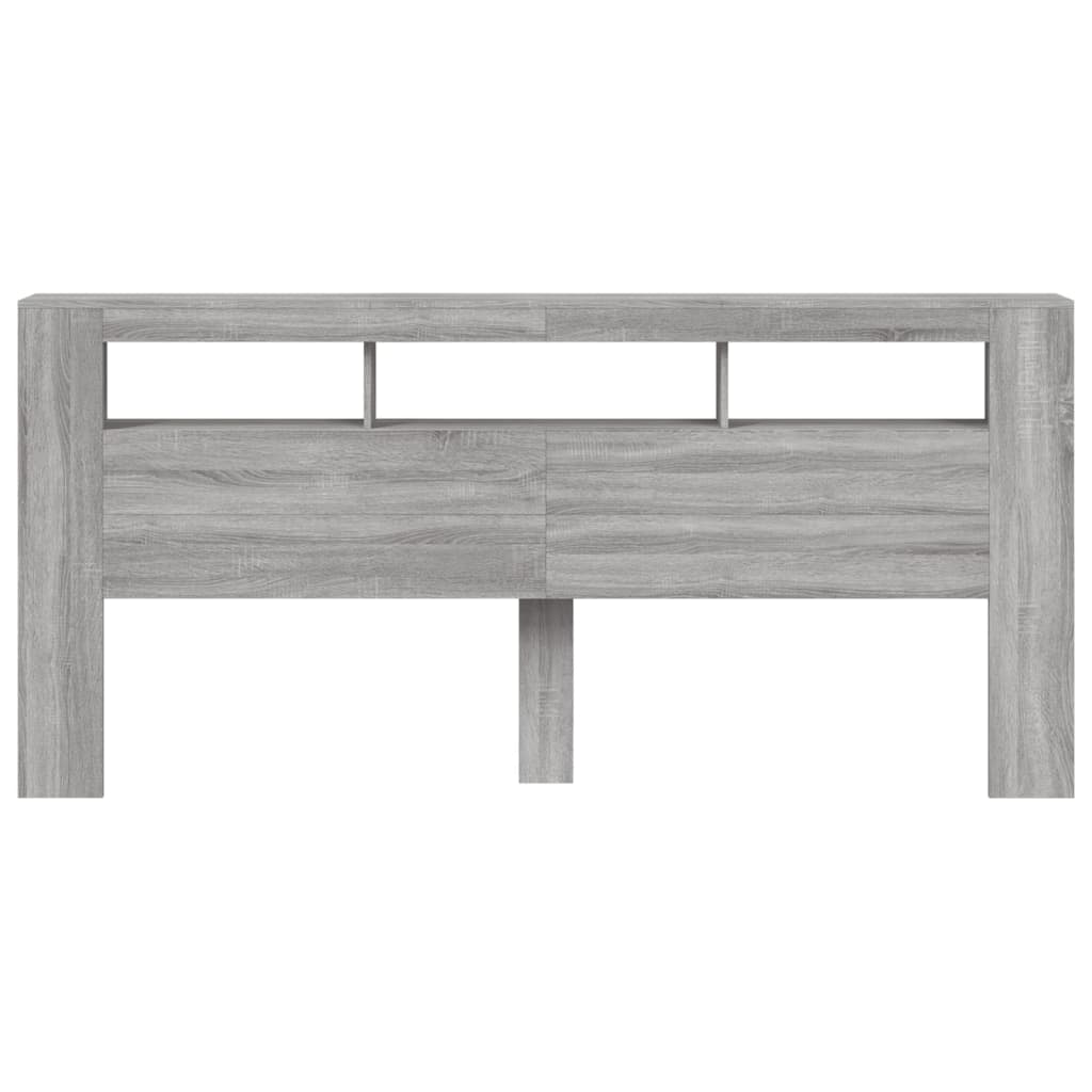 Sengegavl Med Led Grå Sonoma 220X18,5X103,5 Cm Konstruert Tre