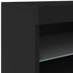 Skjenk Med Led-Lys Svart 162X37X67 Cm