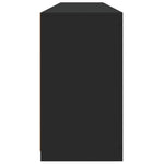 Skjenk Med Led-Lys Svart 162X37X67 Cm