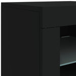 Skjenk Med Led-Lys Svart 162X37X67 Cm