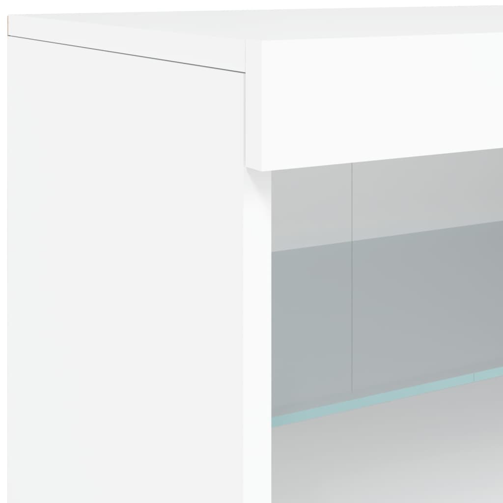 Skjenk Med Led-Lys Hvit 181,5X37X67 Cm