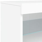 Skjenk Med Led-Lys Hvit 181,5X37X67 Cm