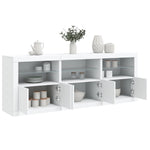 Skjenk Med Led-Lys Hvit 181,5X37X67 Cm