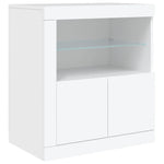 Skjenk Med Led-Lys Hvit 181,5X37X67 Cm