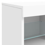 Skjenk Med Led-Lys Hvit 202X37X67 Cm