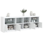 Skjenk Med Led-Lys Hvit 202X37X67 Cm