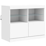 Skjenk Med Led-Lys Hvit 202X37X67 Cm
