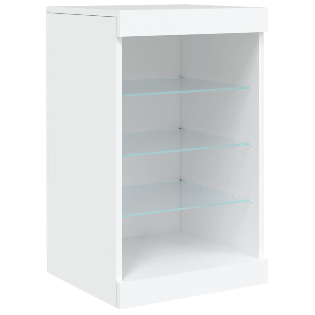 Skjenk Med Led-Lys Hvit 162X37X67 Cm