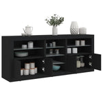 Skjenk Med Led-Lys Svart 162X37X67 Cm