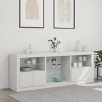 Skjenk Med Led-Lys Hvit 181,5X37X67 Cm