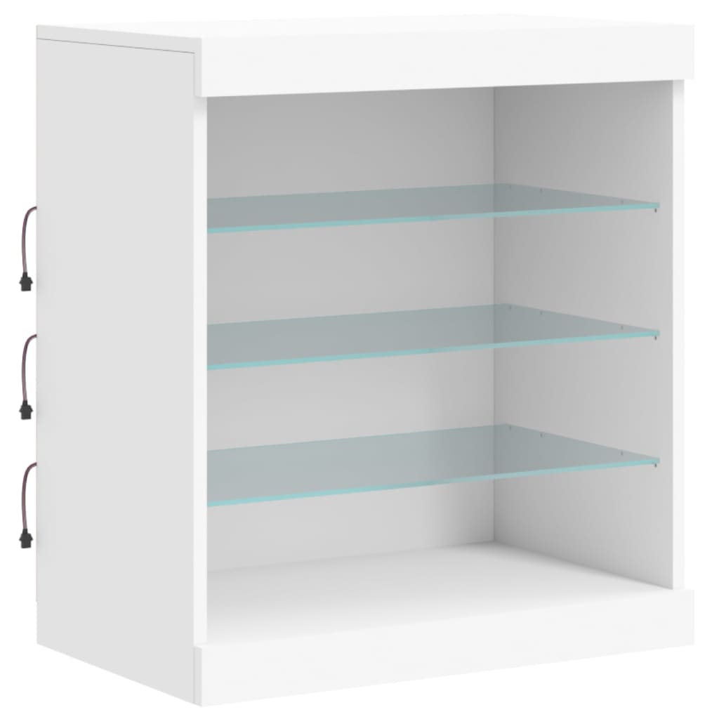 Skjenk Med Led-Lys Hvit 181,5X37X67 Cm