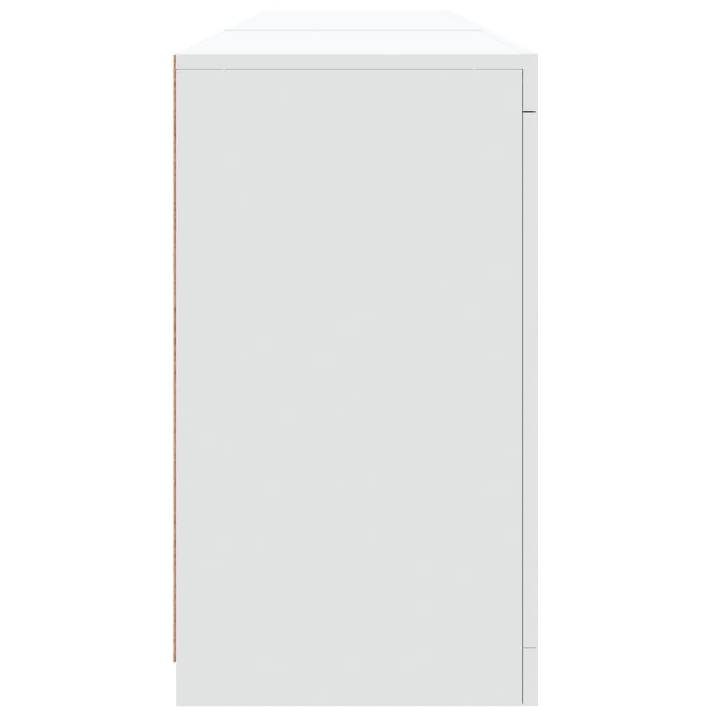 Skjenk Med Led-Lys Hvit 181,5X37X67 Cm