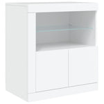 Skjenk Med Led-Lys Hvit 181,5X37X67 Cm