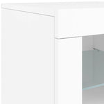 Skjenk Med Led-Lys Hvit 181,5X37X67 Cm