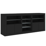 Skjenk Med Led-Lys Svart 181,5X37X67 Cm