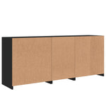 Skjenk Med Led-Lys Svart 181,5X37X67 Cm