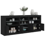 Skjenk Med Led-Lys Svart 181,5X37X67 Cm