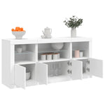 Skjenk Med Led-Lys Hvit 142,5X37X67 Cm
