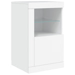 Skjenk Med Led-Lys Hvit 142,5X37X67 Cm