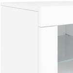 Skjenk Med Led-Lys Hvit 142,5X37X67 Cm